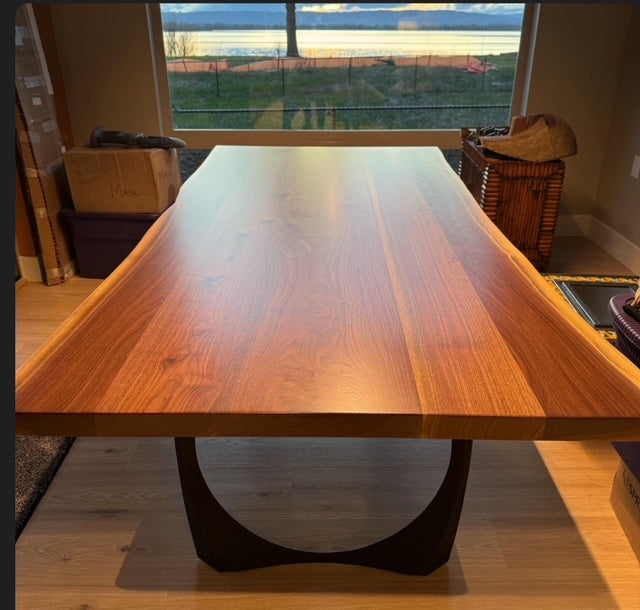 Live Edge Black Walnut Dining Table | Modern Farmhouse Live Edge Handcrafted Amish Made Kitchen Table