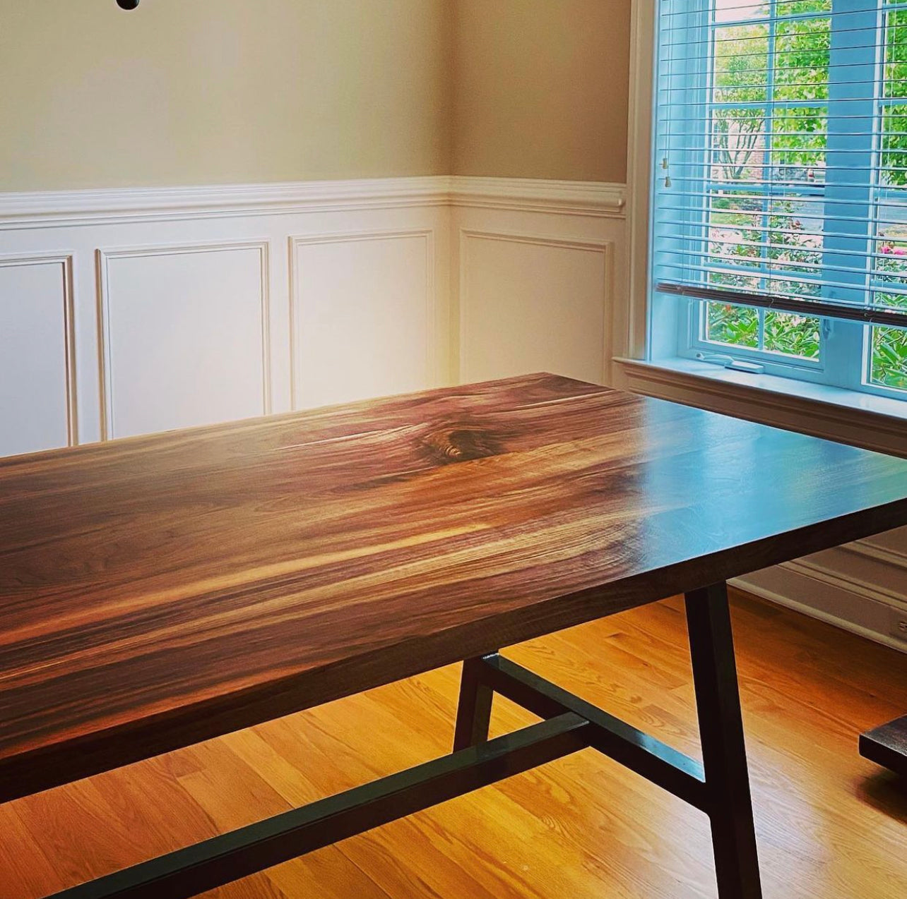 Modern Black Walnut Dining Table | Hand Crafted Custom Made Amish Furniture | Kitchen And Dining Tables