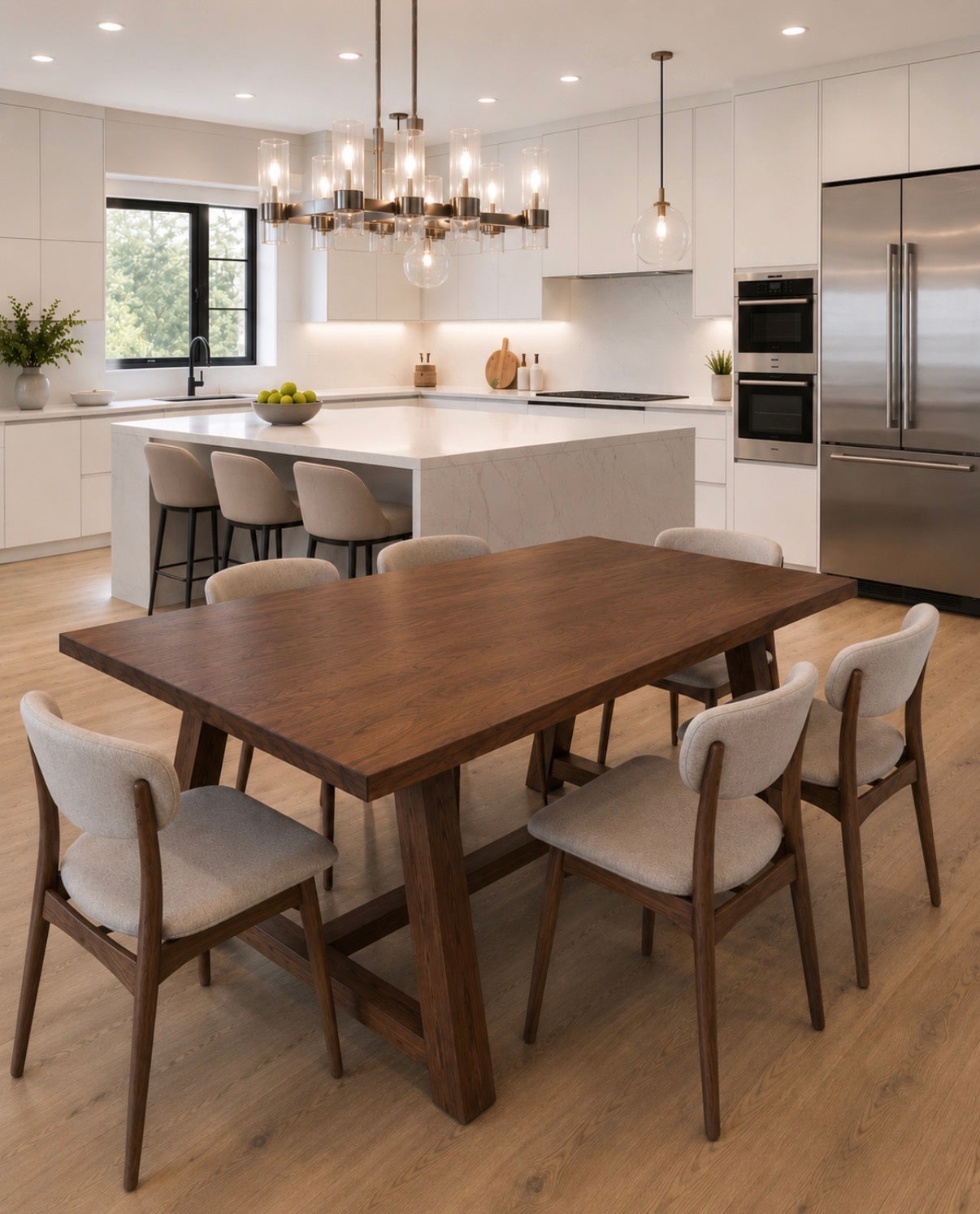 Black Walnut A Frame Trestle Table | Amish Made Modern Farmhouse Inspired Table | Lancaster County, PA