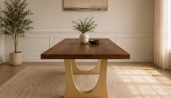 Modern Black Walnut Dining Table | Hand Crafted Custom Made Amish Furniture | Kitchen And Dining Tables