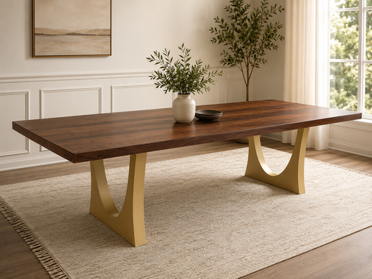 Modern Black Walnut Dining Table | Hand Crafted Custom Made Amish Furniture | Kitchen And Dining Tables