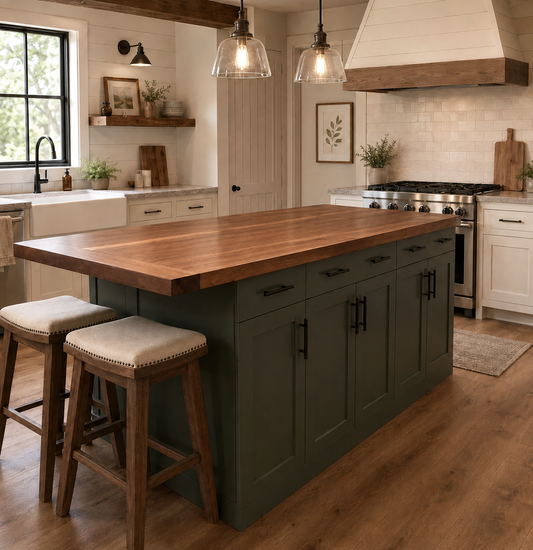 Custom Black Walnut, Maple or White Oak Butcher Block Counter Tops