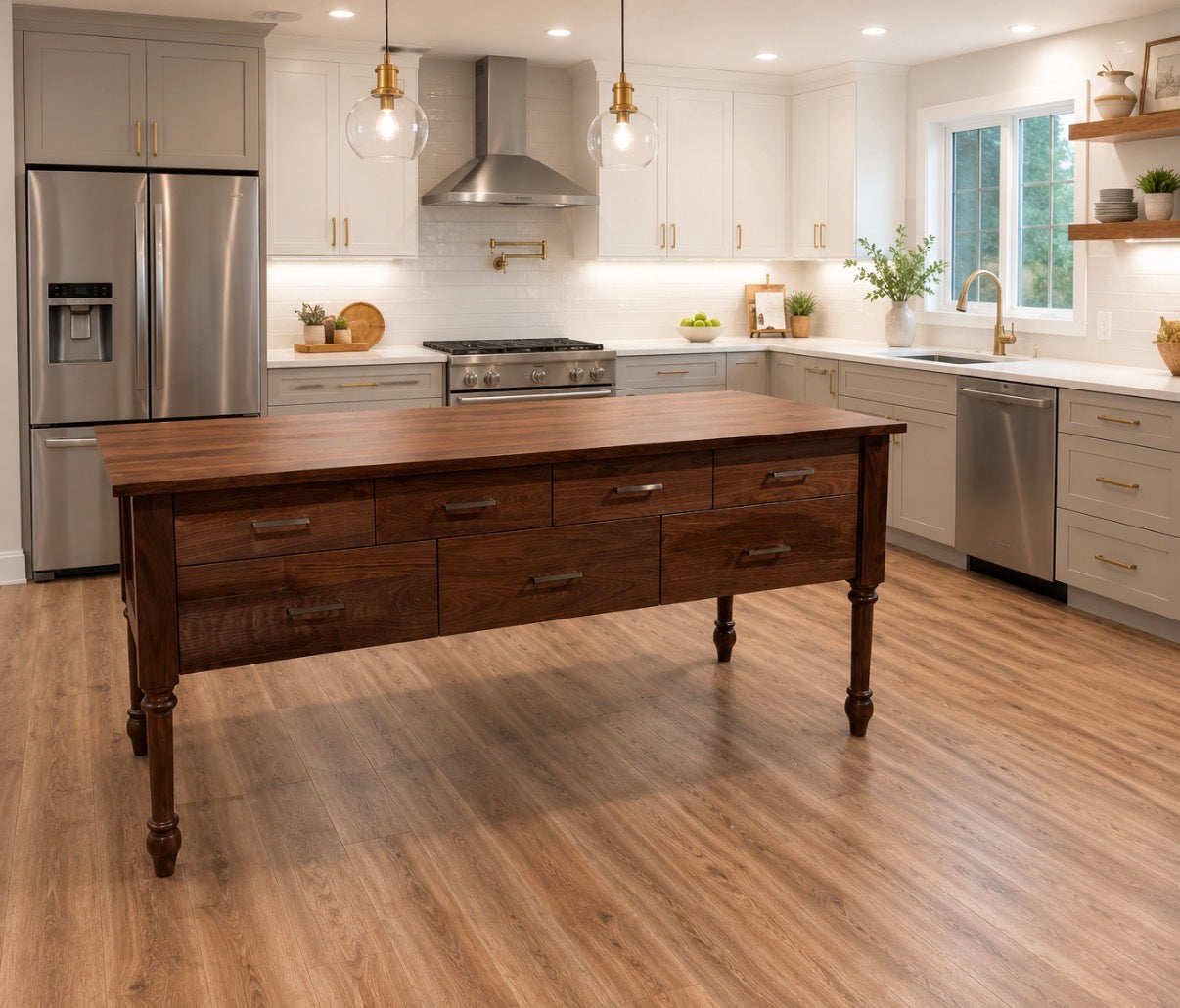 French Country Farmhouse Inspired Kitchen Islands