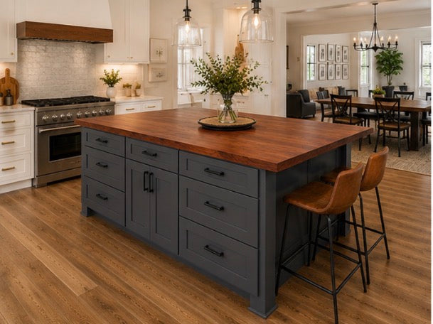 Custom Black Walnut, Maple or White Oak Butcher Block Counter Tops