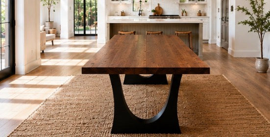 Modern Black Walnut Dining Table | Hand Crafted Custom Made Amish Furniture | Kitchen And Dining Tables