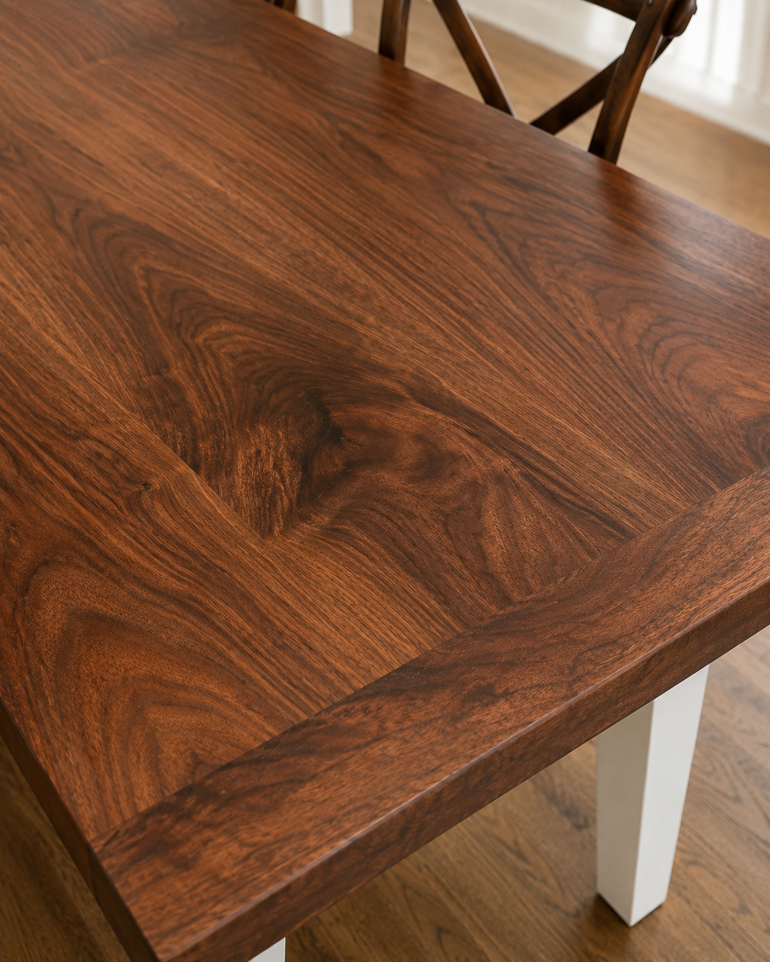 Modern Black Walnut Farmhouse Table With Breadboard Ends | Amish Made Dining Table