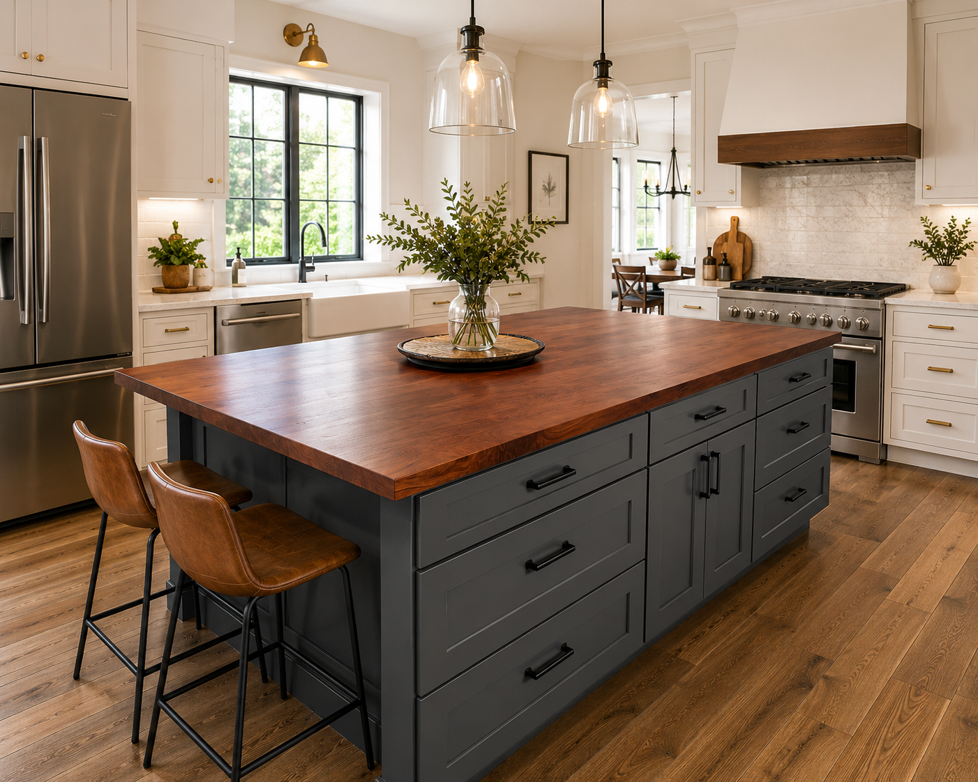 Custom Black Walnut, Maple or White Oak Butcher Block Counter Tops