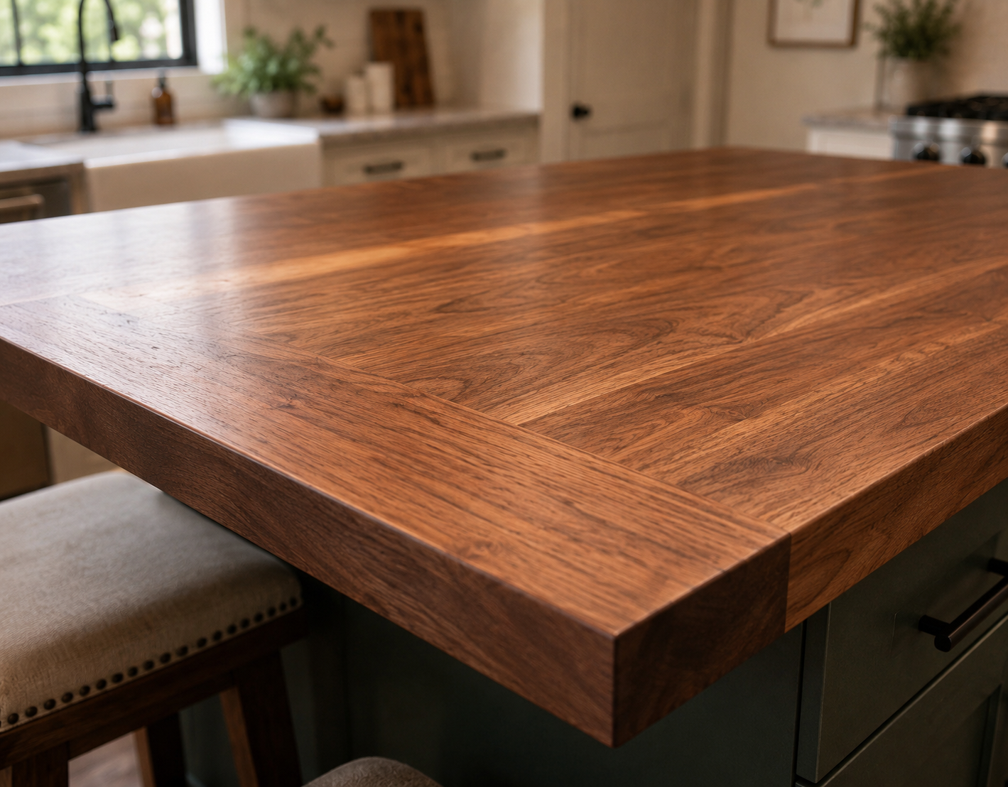 Custom Black Walnut, Maple or White Oak Butcher Block Counter Tops