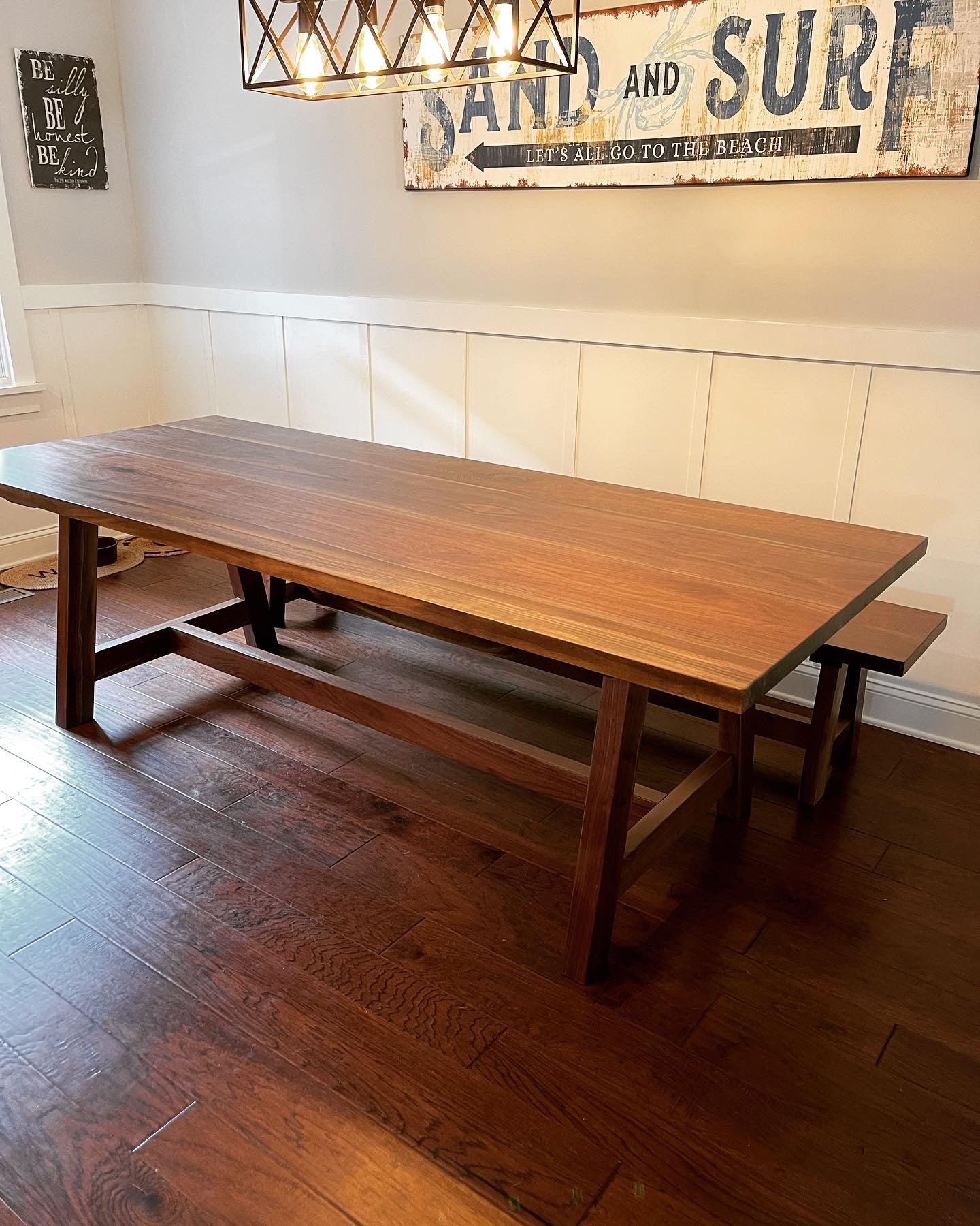 Black Walnut A Frame Trestle Table