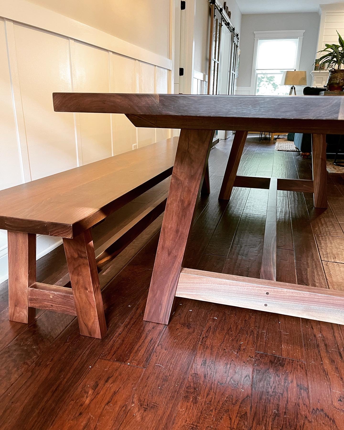 Black Walnut A Frame Trestle Table