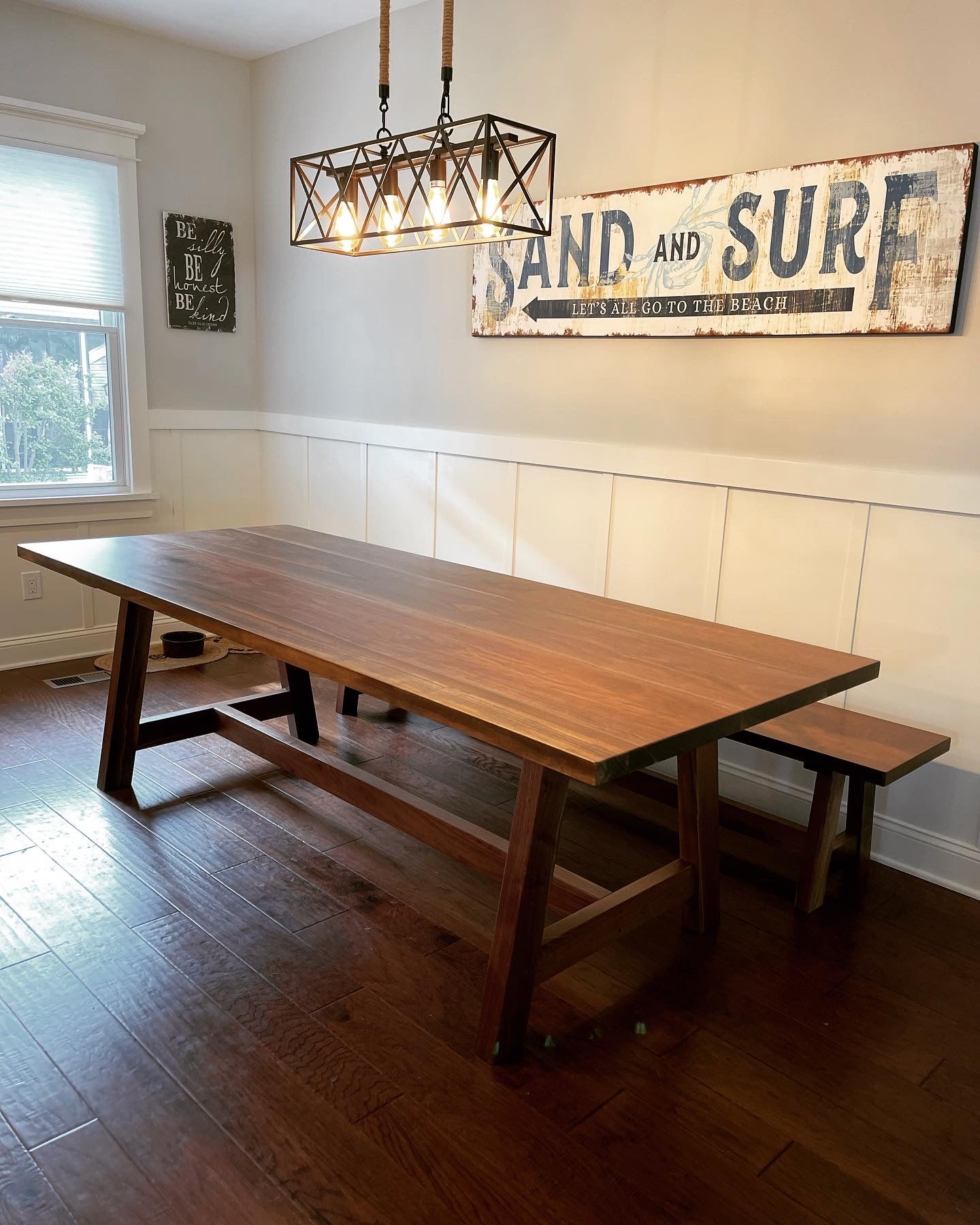 Black Walnut A Frame Trestle Table