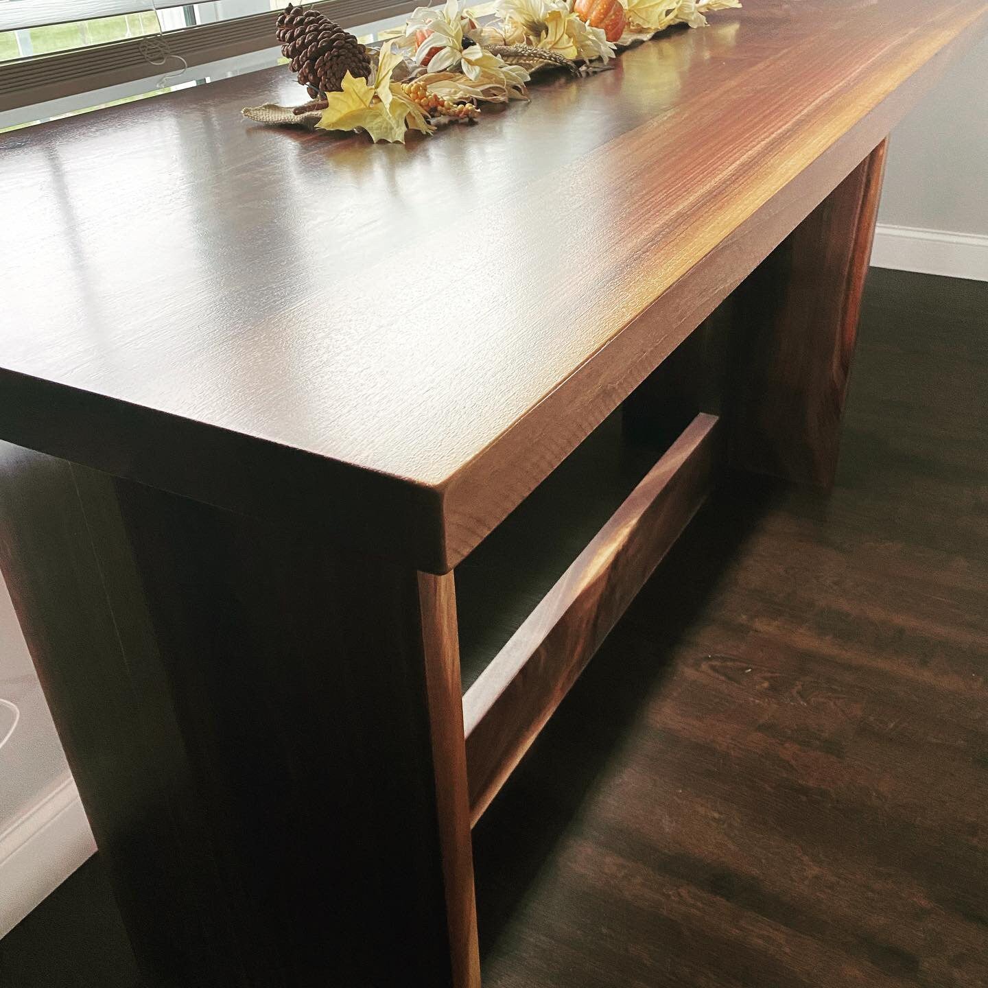 Live Edge Black Walnut Kitchen Island, Amish Made Furniture, Live Edge Entry Way Table, Made To order Black Walnut, Thick Top