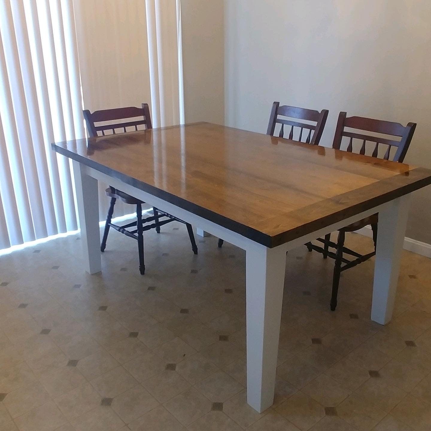 Farmhouse Dining Table Tapered Post Legs Barn to Table Rustics