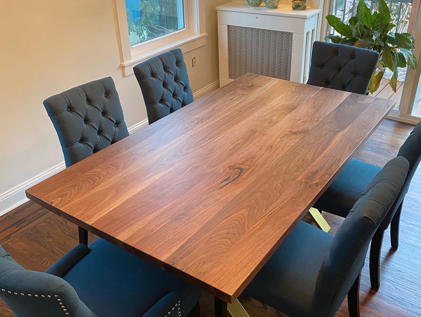 Modern Black Walnut Dining Table