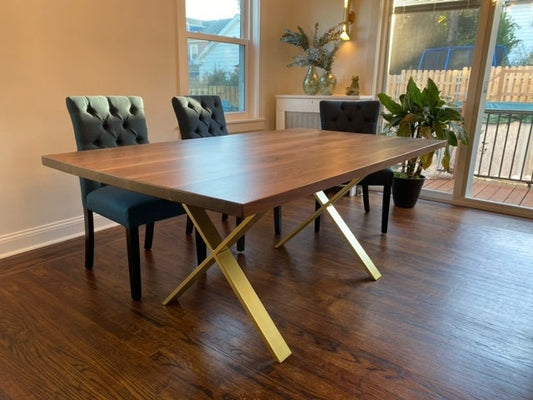 Modern Black Walnut Dining Table, Beautiful Walnut Tops, Amish Hand Crafted, Black Walnut Kitchen Tables