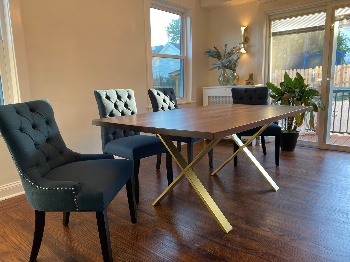 Modern Black Walnut Dining Table, Beautiful Walnut Tops, Amish Hand Crafted, Black Walnut Kitchen Tables