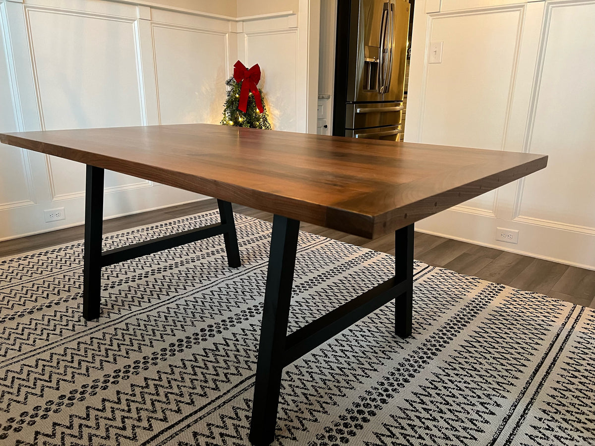 Walnut Farm Table Modern Black Walnut Farmhouse Table With Breadboard Ends | Amish Made ...